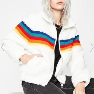 Paper Crane Hip Hip Hooray Sherpa Bomber Jacket Size Medium